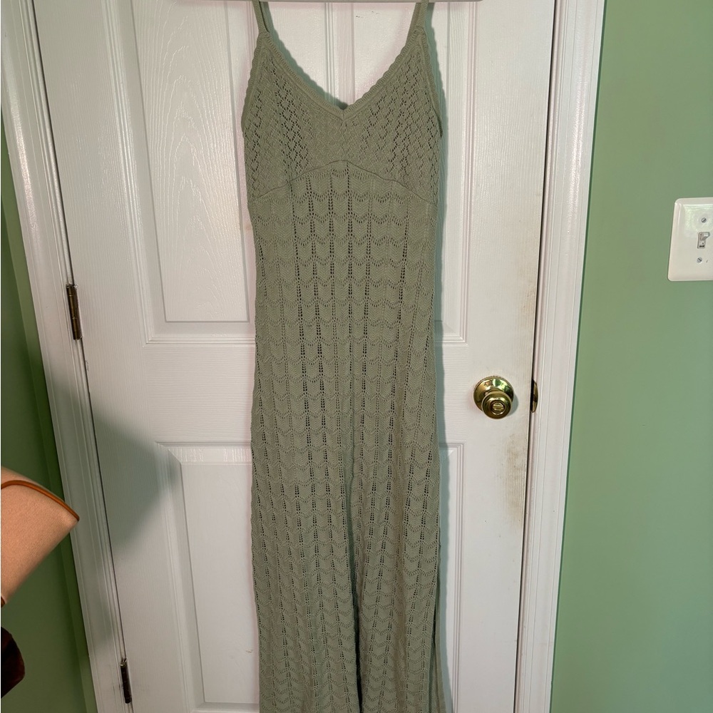 Hollister Olive Green Knit Maxi Dress